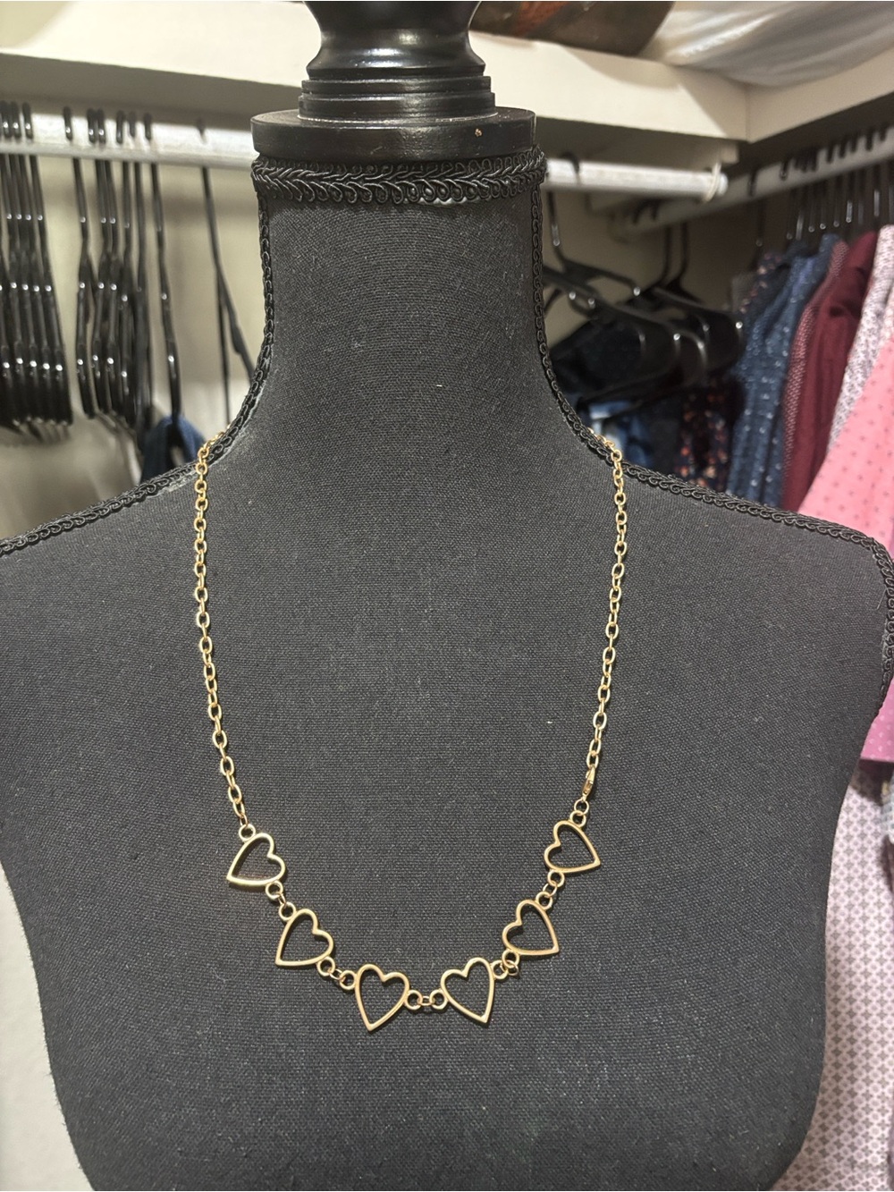 Gold tone Heart Link Necklace - Women Jewelry